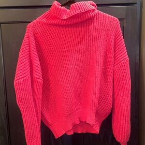 Vibrant pink Turtleneck Sweater